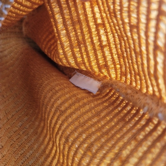 Forever 21 Yellow Embroidered Puff Sleeve Smocked Tie Front Crop Top Shirt - Picture 7 of 8